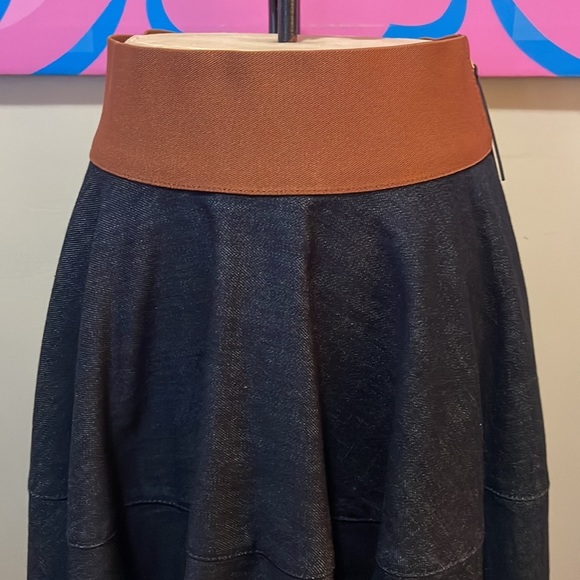 Marni Blue Cotton Denim Circle Skirt - Picture 3 of 12